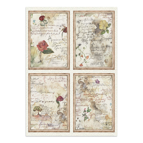 Stamperia Flowers and Poems Junk Journal Stickers, Backgrounds, Cut-Outs - SBJK31