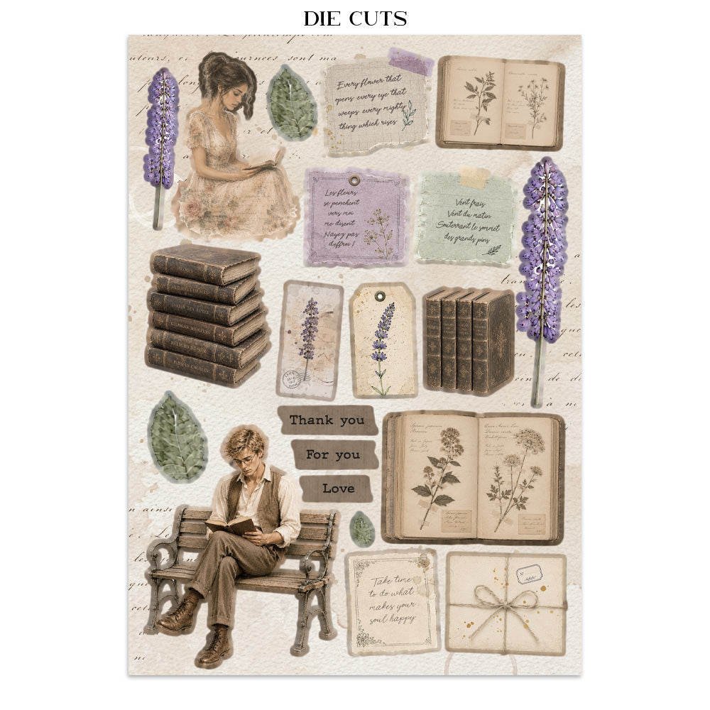Stamperia Flowers and Poems Junk Journal Stickers, Backgrounds, Cut-Outs - SBJK31