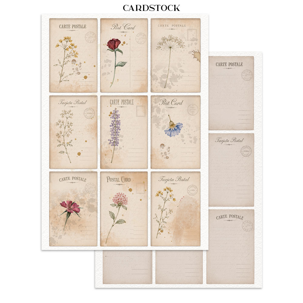Stamperia Flowers and Poems Junk Journal Stickers, Backgrounds, Cut-Outs - SBJK31