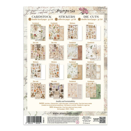 Stamperia Flowers and Poems Junk Journal Stickers, Backgrounds, Cut-Outs - SBJK31
