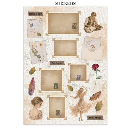 Stamperia Flowers and Poems Junk Journal Stickers, Backgrounds, Cut-Outs - SBJK31