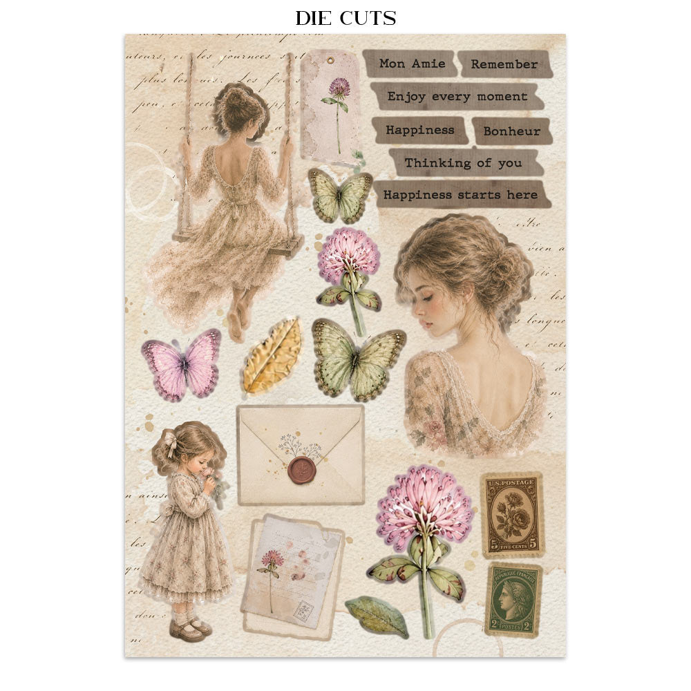 Stamperia Flowers and Poems Junk Journal Stickers, Backgrounds, Cut-Outs - SBJK31