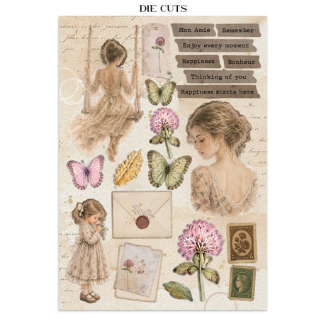 Stamperia Flowers and Poems Junk Journal Stickers, Backgrounds, Cut-Outs - SBJK31