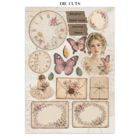 Stamperia Flowers and Poems Junk Journal Stickers, Backgrounds, Cut-Outs - SBJK31