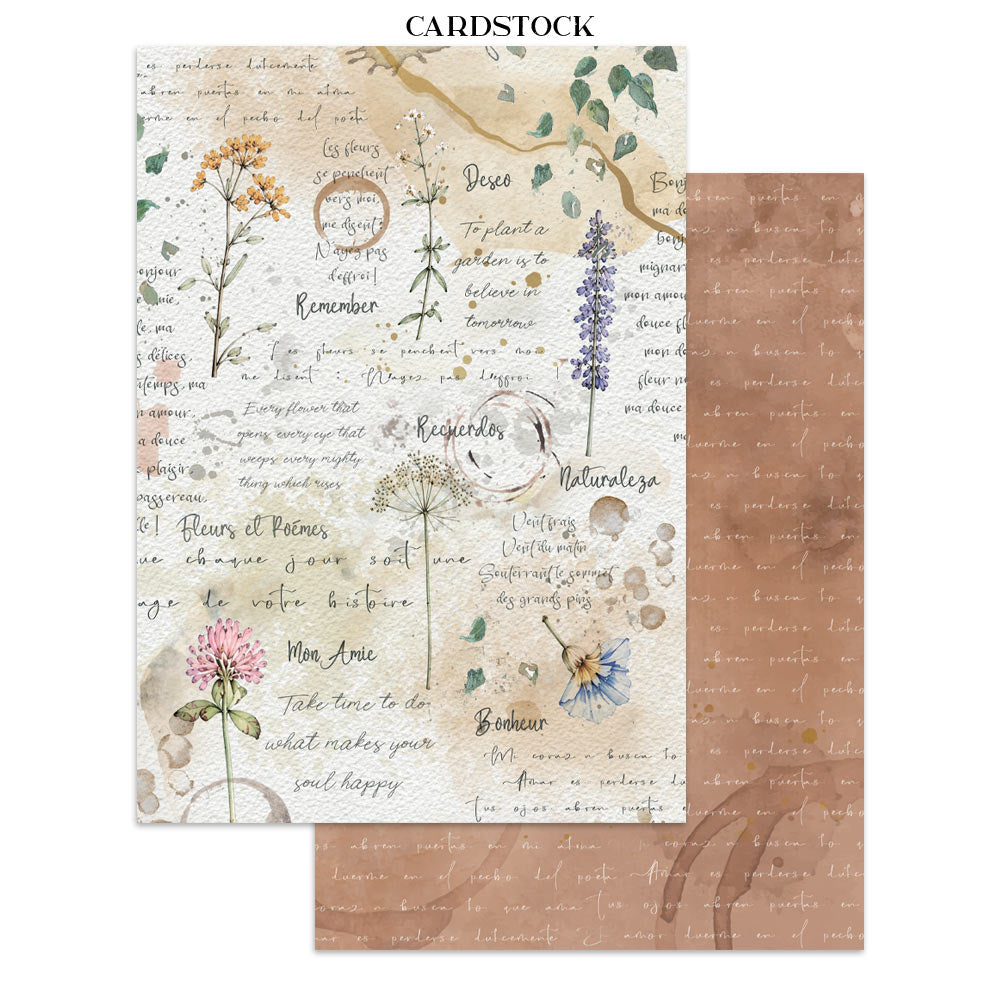 Stamperia Flowers and Poems Junk Journal Stickers, Backgrounds, Cut-Outs - SBJK31