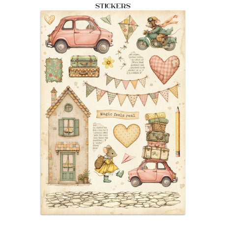 Stamperia Cozy Family Junk Journal Stickers, Backgrounds, Cut-Outs - SBJK32