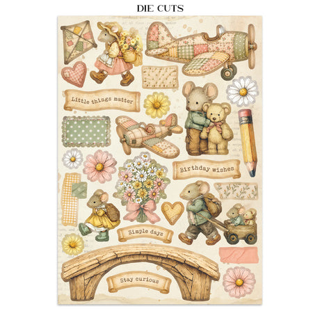 Stamperia Cozy Family Junk Journal Stickers, Backgrounds, Cut-Outs - SBJK32