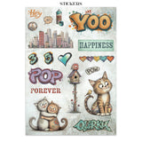 Stamperia Furry Friends 2 Junk Journal Stickers, Backgrounds, Cut-Outs by Antonis Tzanidakis - SBJK33