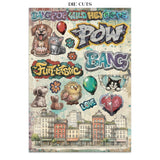 Stamperia Furry Friends 2 Junk Journal Stickers, Backgrounds, Cut-Outs by Antonis Tzanidakis - SBJK33