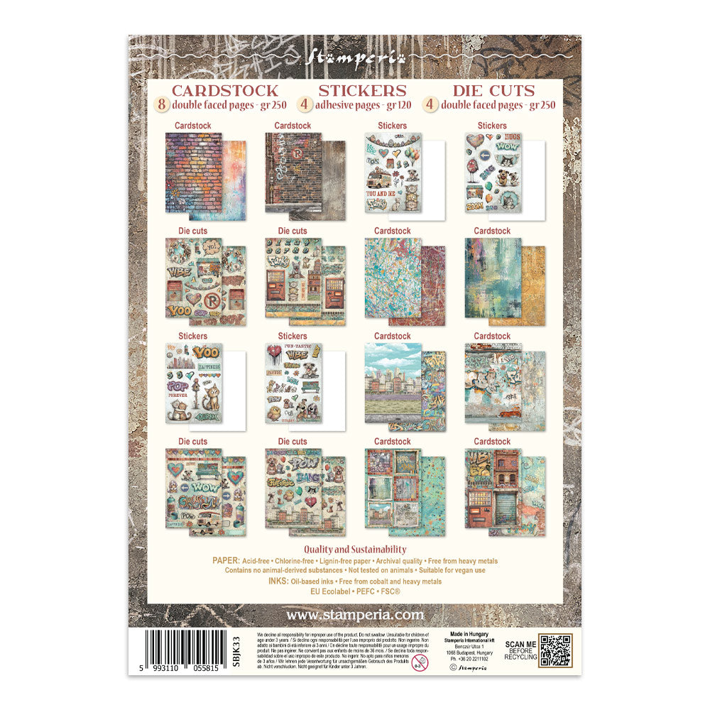 Stamperia Furry Friends 2 Junk Journal Stickers, Backgrounds, Cut-Outs by Antonis Tzanidakis - SBJK33