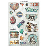 Stamperia Furry Friends 2 Junk Journal Stickers, Backgrounds, Cut-Outs by Antonis Tzanidakis - SBJK33