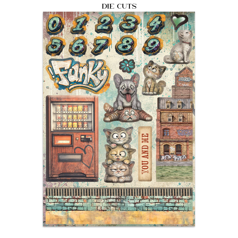 Stamperia Furry Friends 2 Junk Journal Stickers, Backgrounds, Cut-Outs by Antonis Tzanidakis - SBJK33