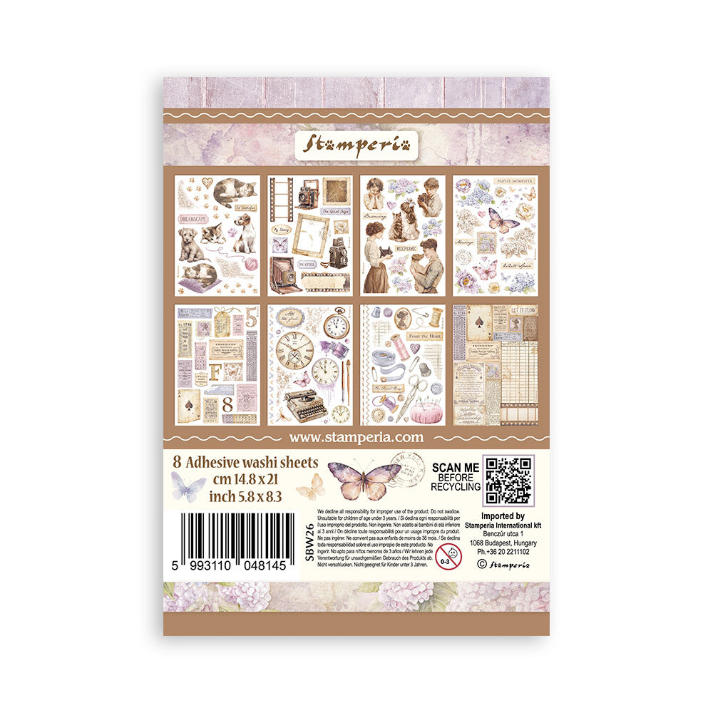 Stamperia Quiet Days A5 Washi Pad (8pcs) (SBW26)