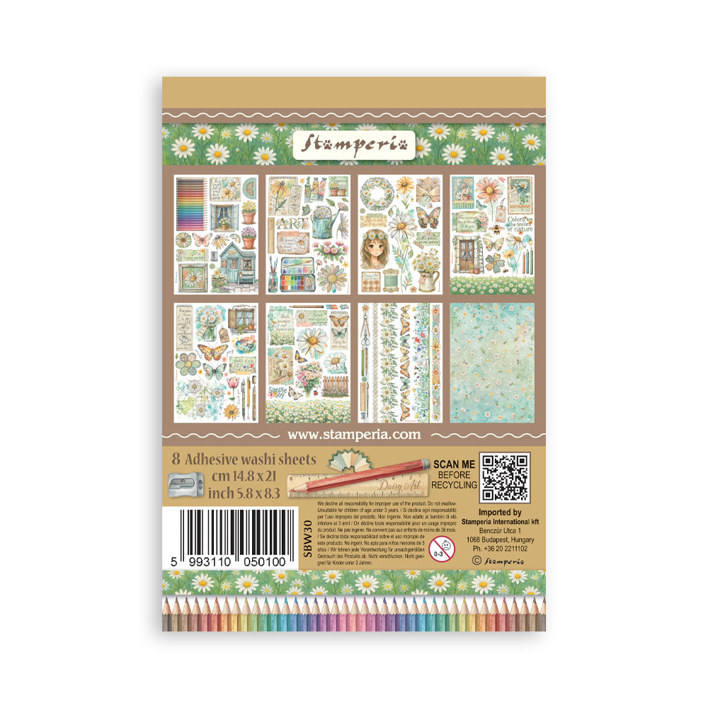 Stamperia Daisy Art A5 Washi Pad (8pcs) (SBW30)