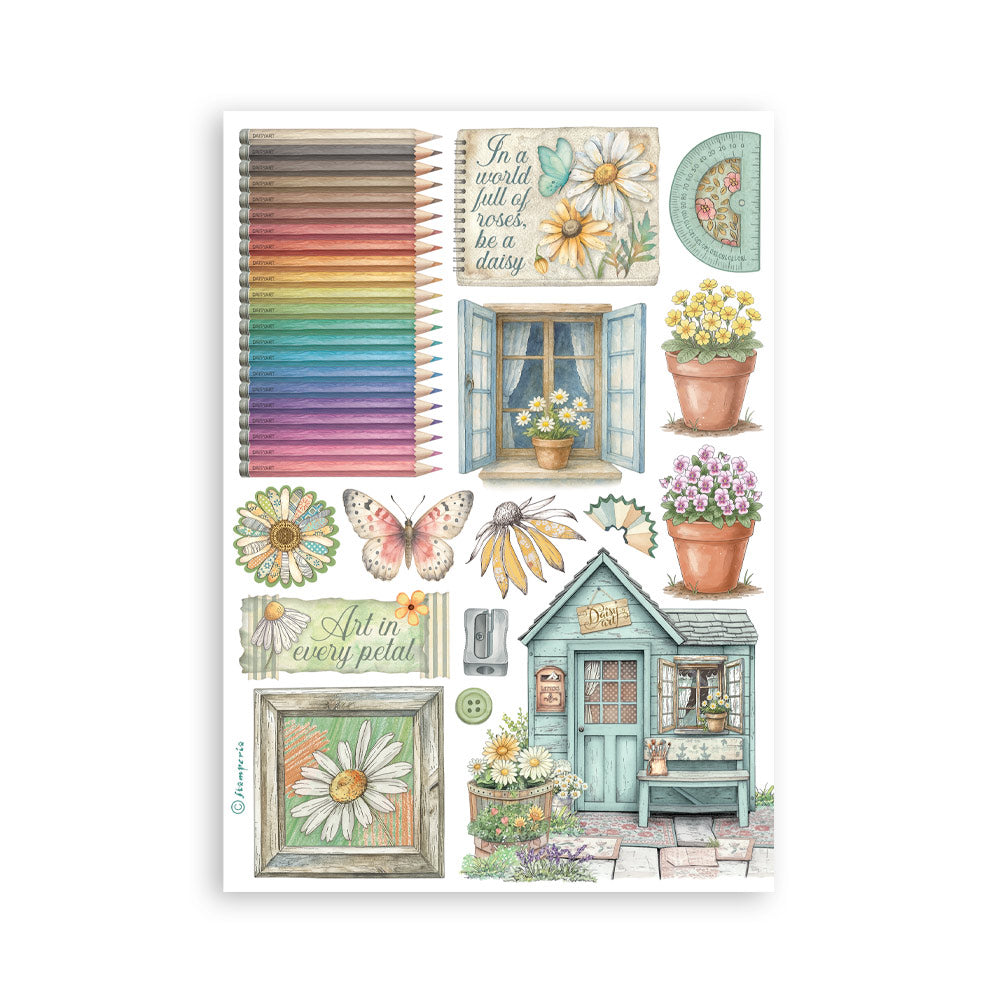 Stamperia Daisy Art A5 Washi Pad (8pcs) (SBW30)