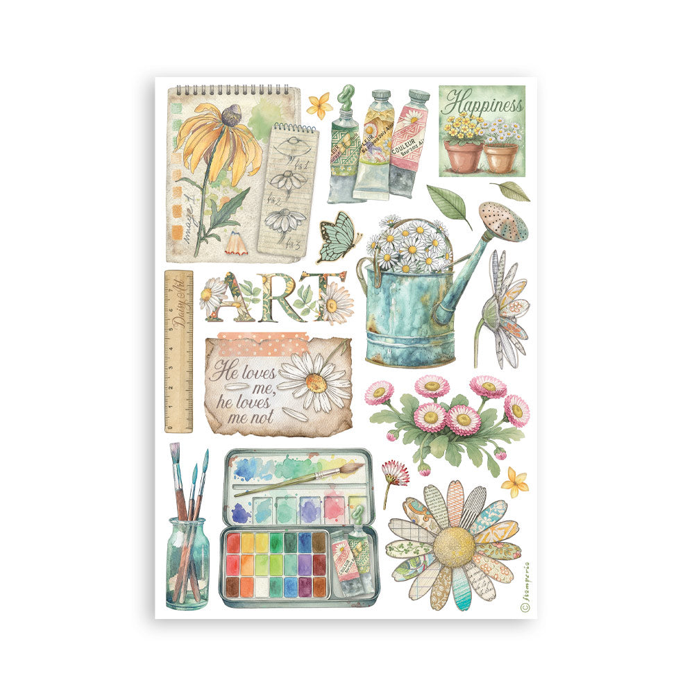 Stamperia Daisy Art A5 Washi Pad (8pcs) (SBW30)