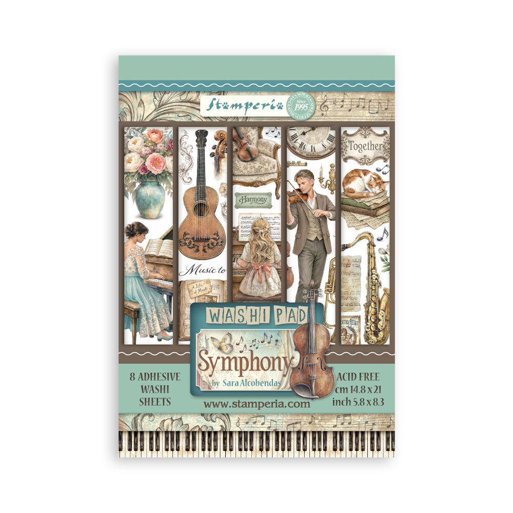 Stamperia Symphony A5 Washi Pad (8pcs) by Sara Alcobendas (SBW34)