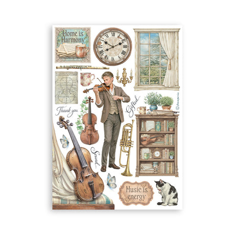 Stamperia Symphony A5 Washi Pad (8pcs) by Sara Alcobendas (SBW34)