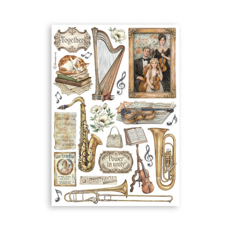 Stamperia Symphony A5 Washi Pad (8pcs) by Sara Alcobendas (SBW34)