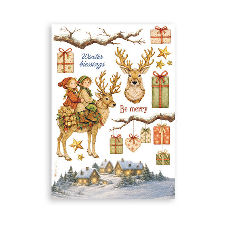 Stamperia Silent Night A5 Washi Pad, 8 Pieces - SBW35