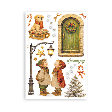 Stamperia Silent Night A5 Washi Pad, 8 Pieces - SBW35