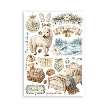 Stamperia White Christmas A5 Washi Pad, 8 Pieces by Cristina Radovan - SBW36