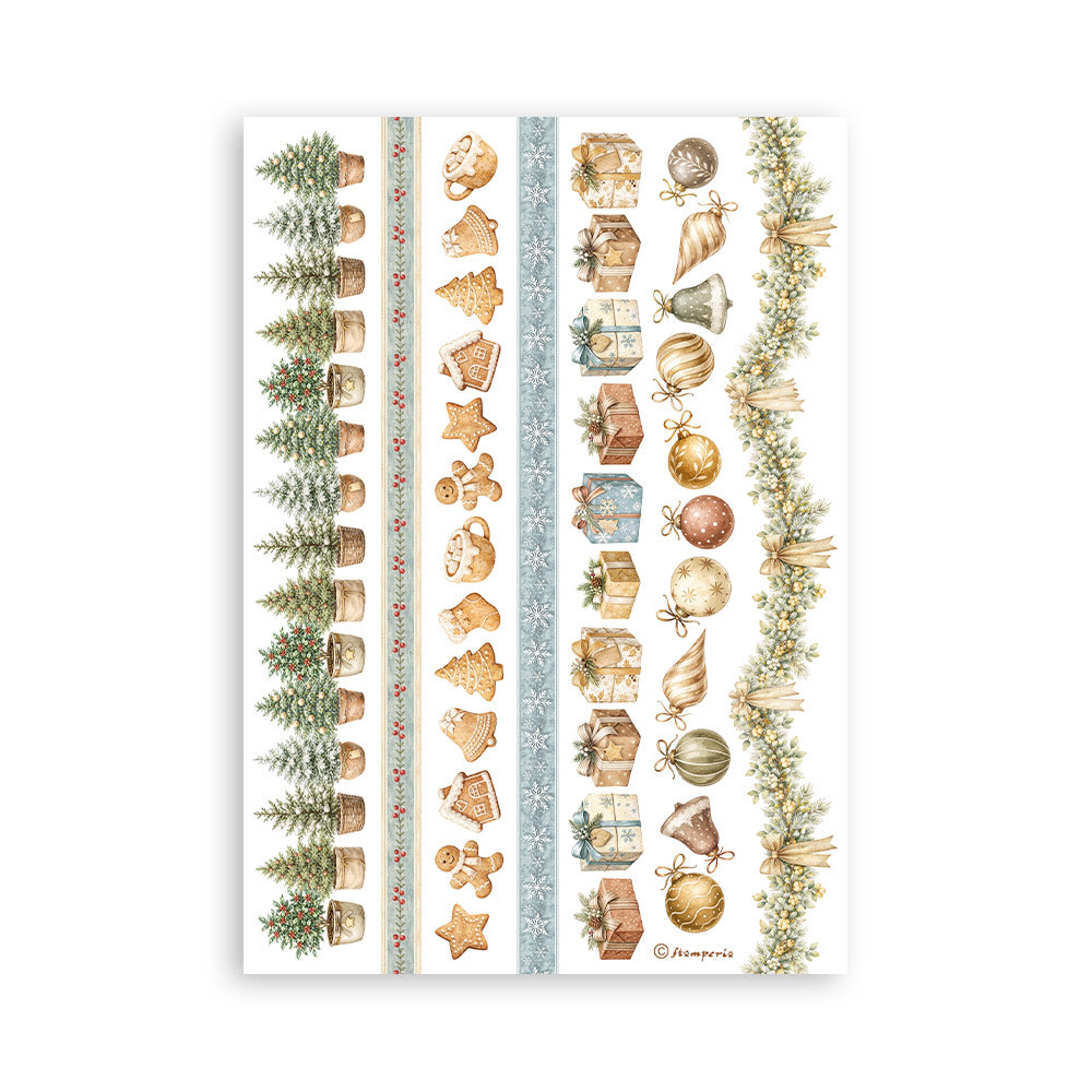 Stamperia White Christmas A5 Washi Pad, 8 Pieces by Cristina Radovan - SBW36