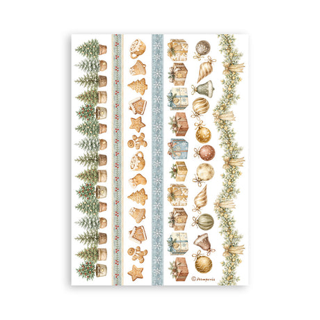 Stamperia White Christmas A5 Washi Pad, 8 Pieces by Cristina Radovan - SBW36