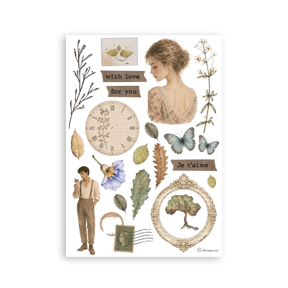 Stamperia Flowers and Poems A5 Washi Pad (8pcs) - SBW37