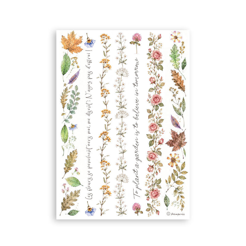 Stamperia Flowers and Poems A5 Washi Pad (8pcs) - SBW37