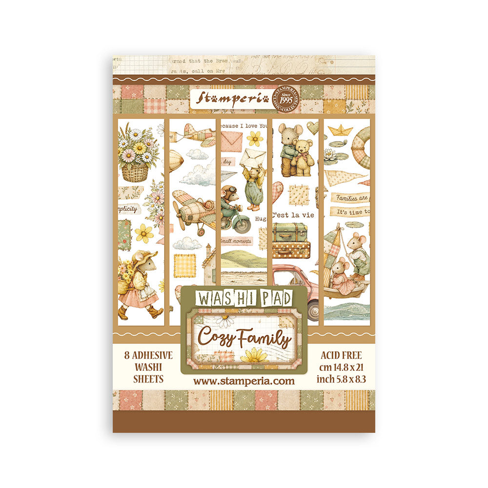 Stamperia Cozy Family A5 Washi Pad (8pcs) - SBW38