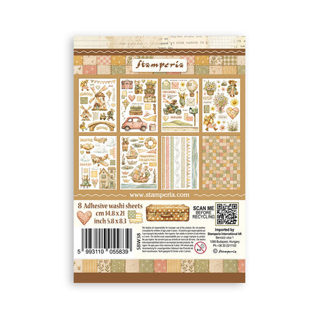 Stamperia Cozy Family A5 Washi Pad (8pcs) - SBW38