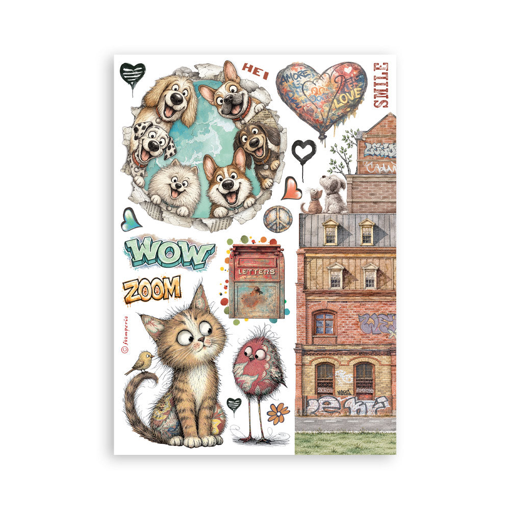 Stamperia Furry Friends 2 Washi Pad A5 (8 Sheets) - SBW39