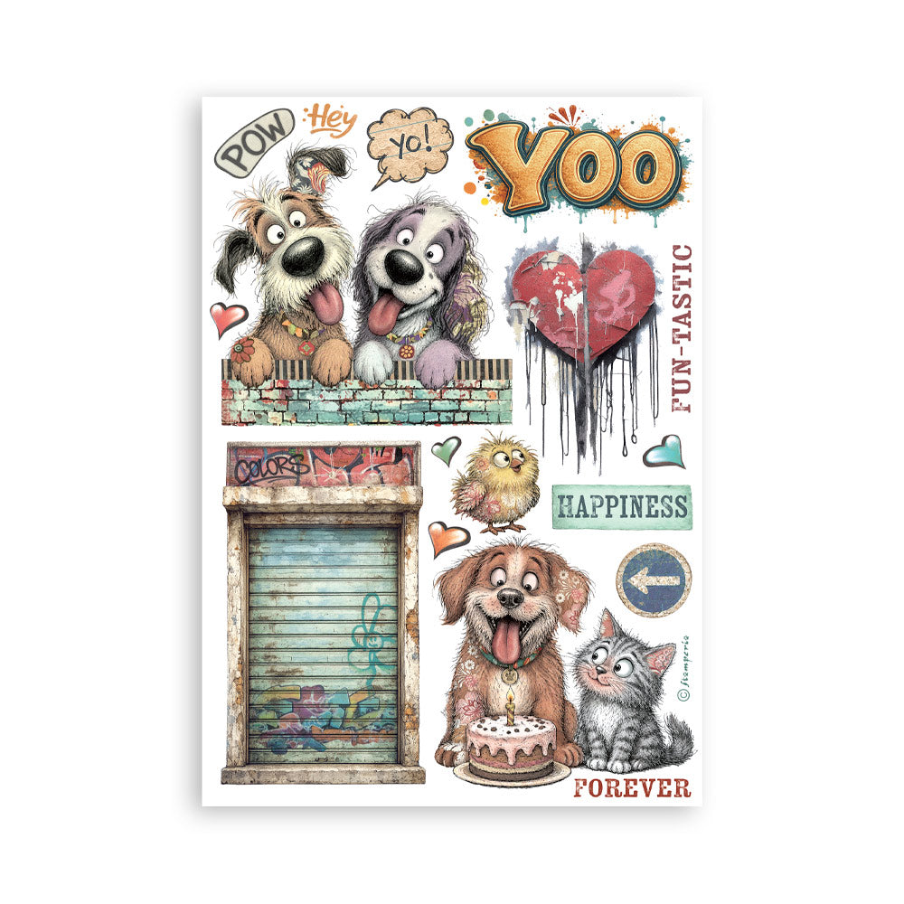 Stamperia Furry Friends 2 Washi Pad A5 (8 Sheets) - SBW39