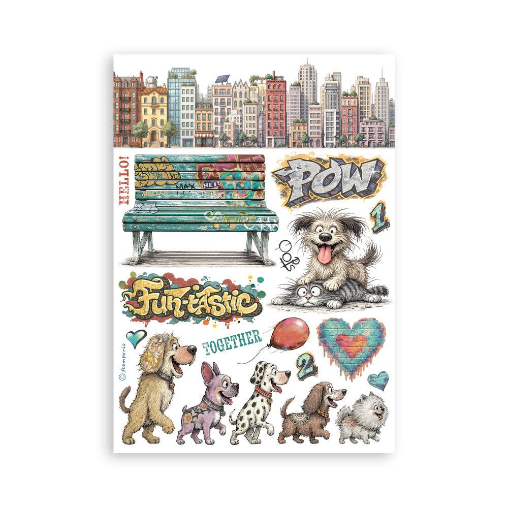 Stamperia Furry Friends 2 Washi Pad A5 (8 Sheets) - SBW39