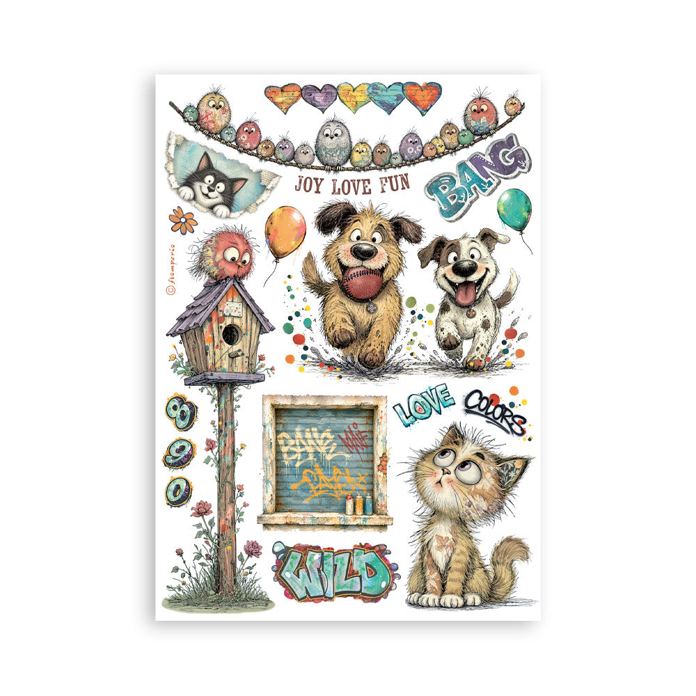 Stamperia Furry Friends 2 Washi Pad A5 (8 Sheets) - SBW39