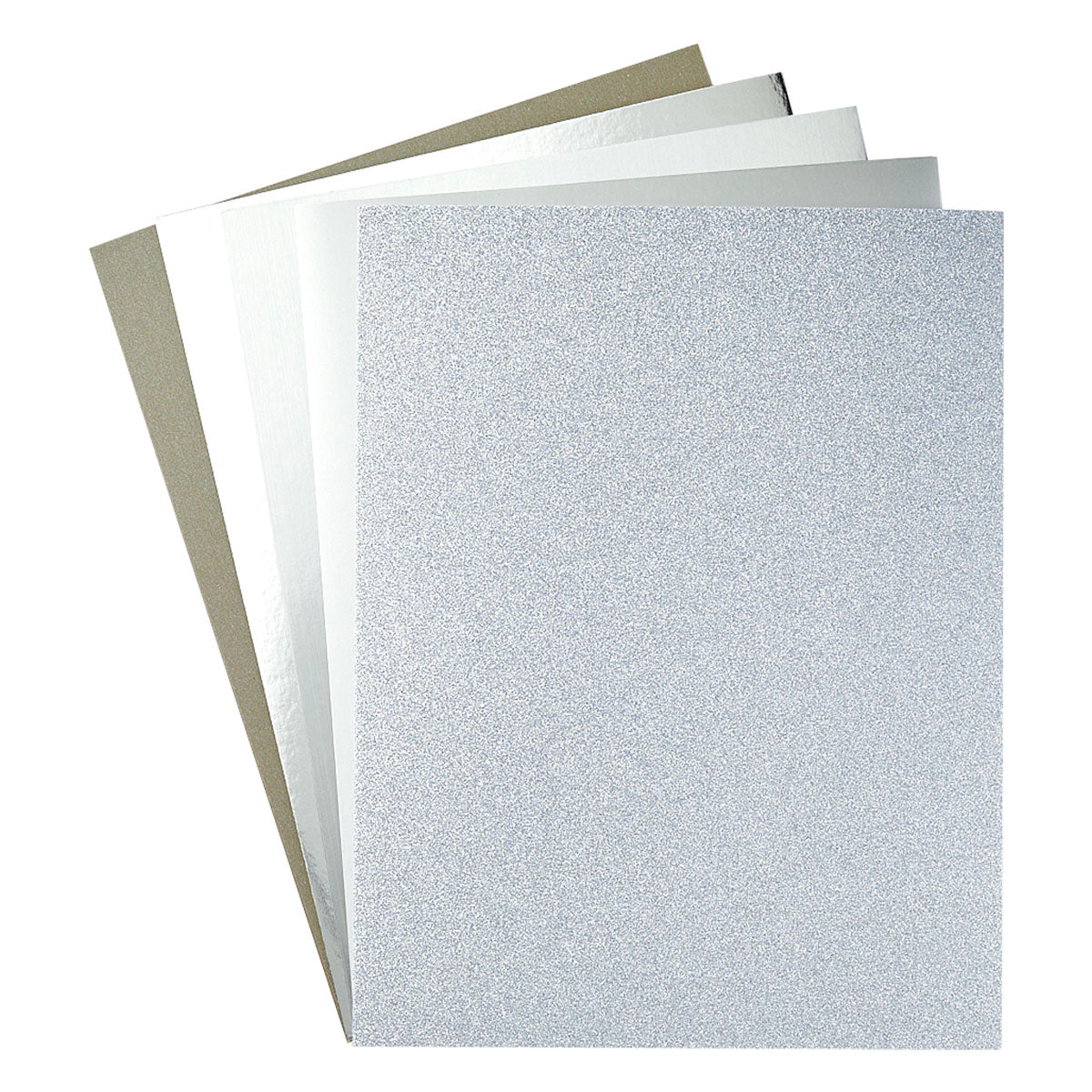 Spellbinders Silver Assortment Treasured Cardstock 8 1/2" x 11 -15 Pack