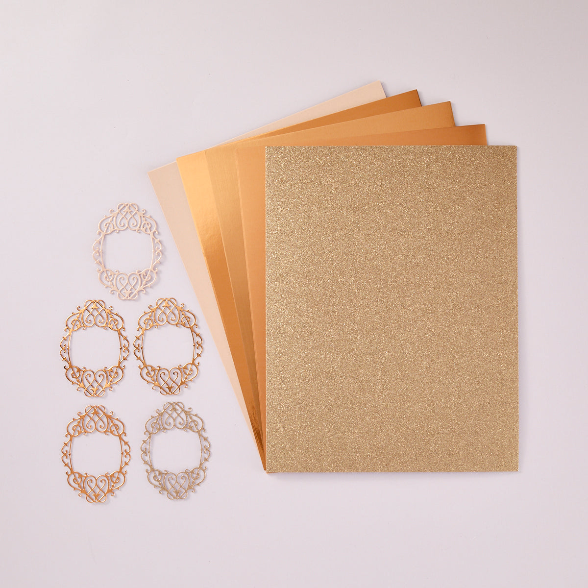 Spellbinders Rose Gold Assortment Treasured Cardstock 8 1/2" x 11 -15 Pack