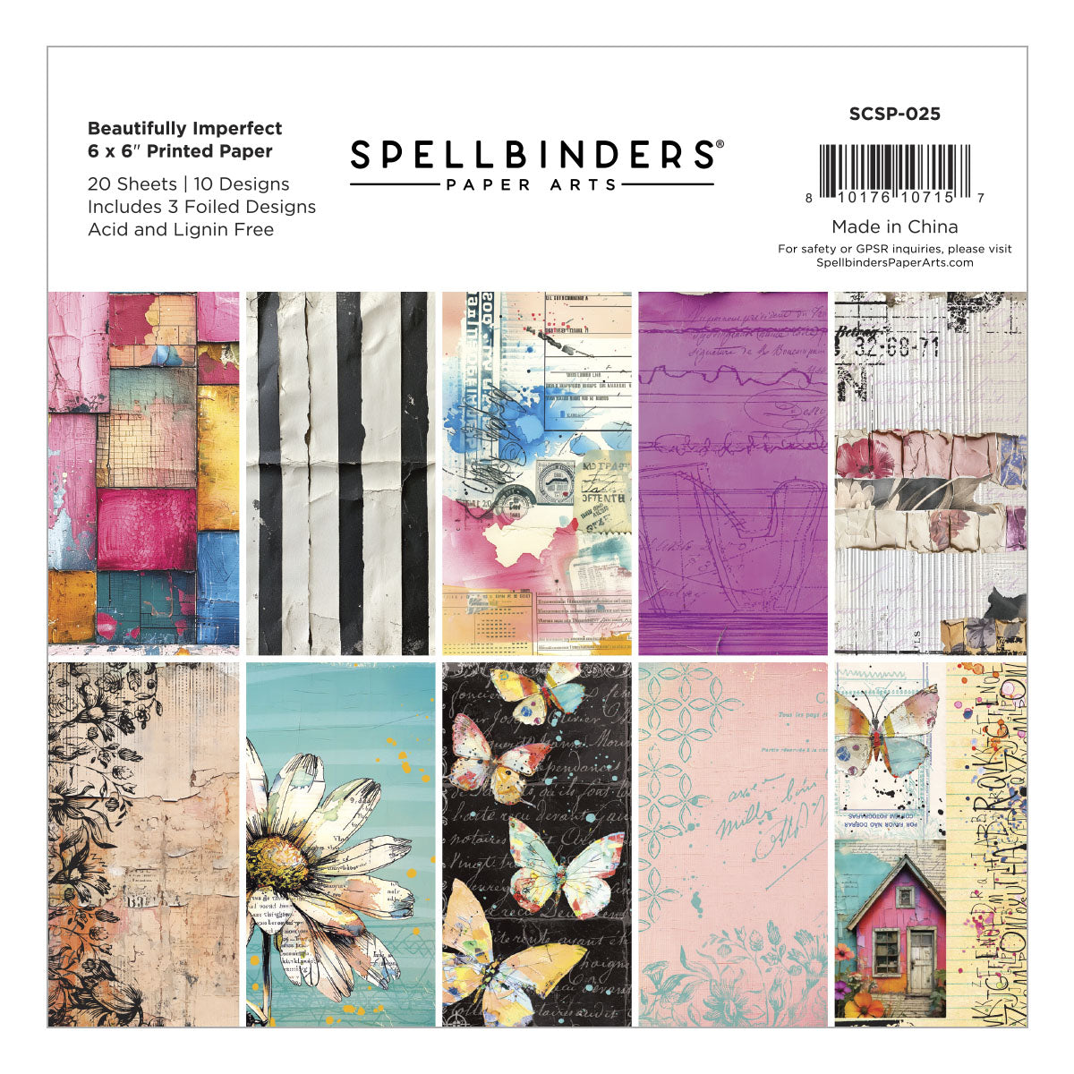 Spellbinders Beautifully Imperfect 6 x 6" Printed Paper from the Beautifully Imperfect Collection