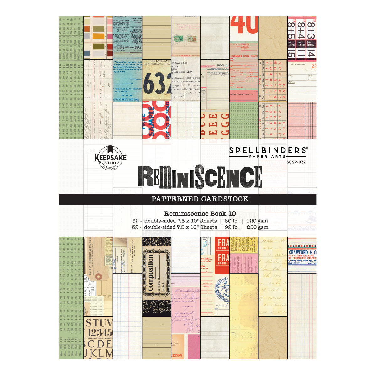 Spellbinders Reminiscence Book 10 Patterned Cardstock by Esther Glas - SCSP-037