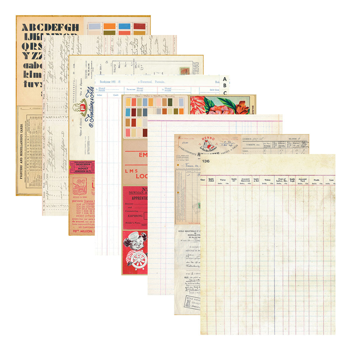 Spellbinders Reminiscence Book 10 Patterned Cardstock by Esther Glas - SCSP-037