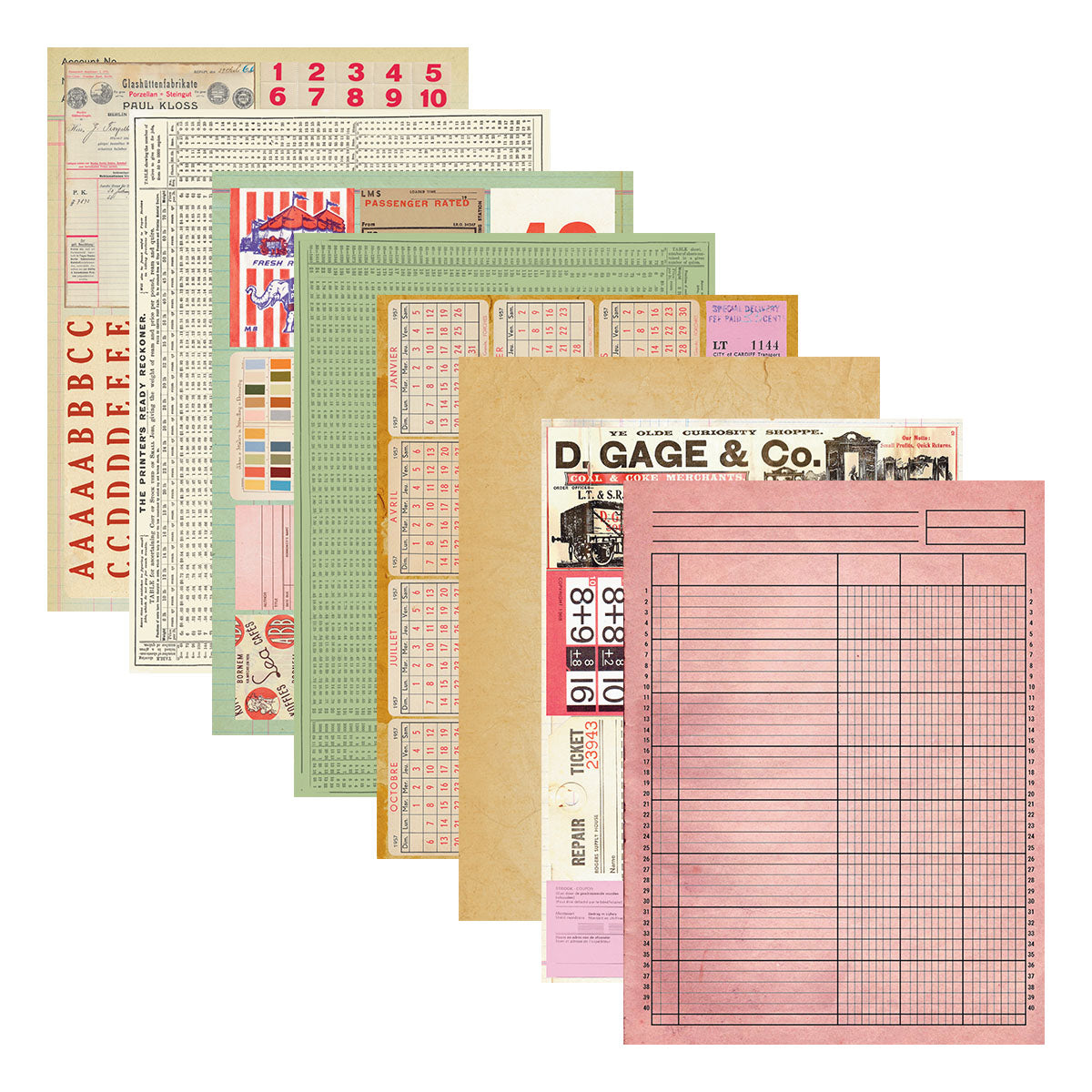Spellbinders Reminiscence Book 10 Patterned Cardstock by Esther Glas - SCSP-037
