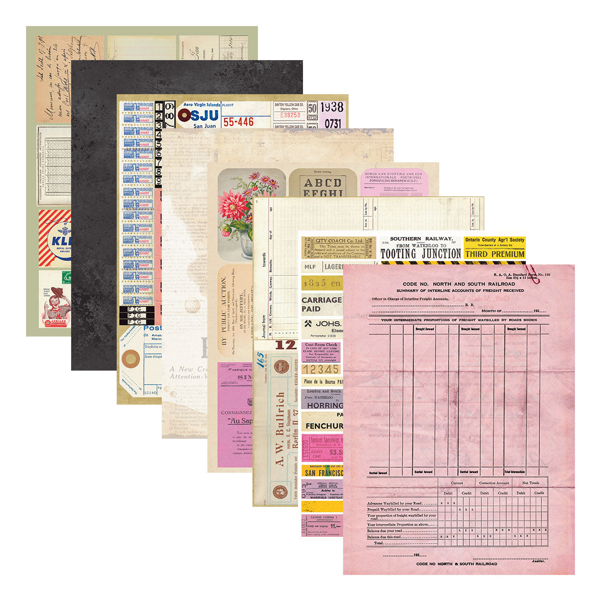 Spellbinders Reminiscence Book 10 Patterned Cardstock by Esther Glas - SCSP-037