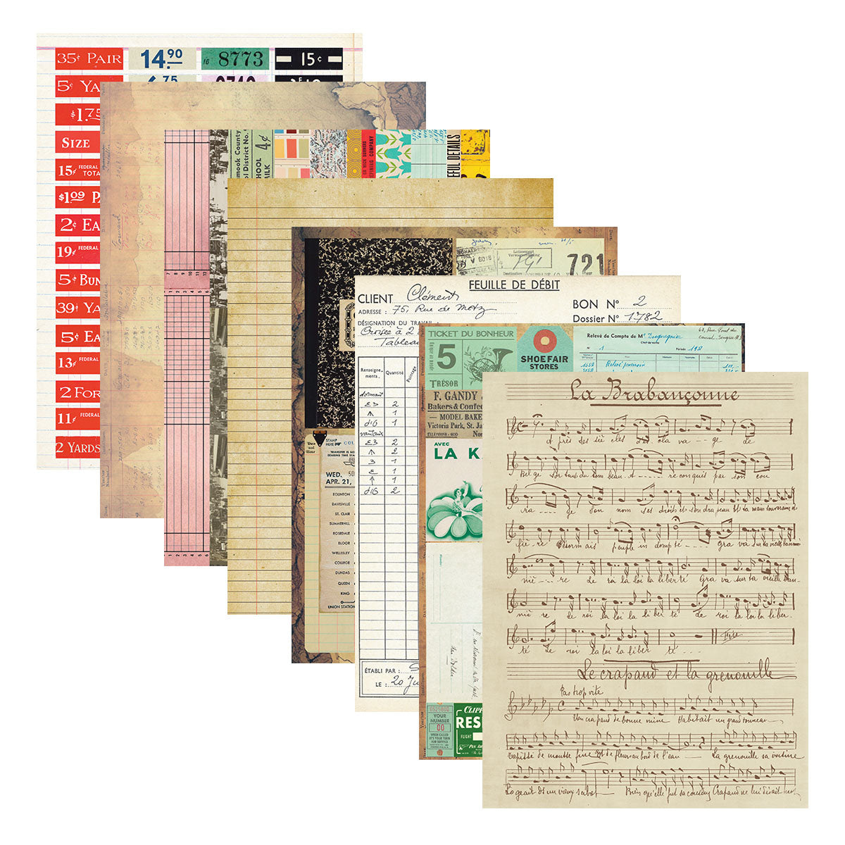 Spellbinders Reminiscence Book 10 Patterned Cardstock by Esther Glas - SCSP-037