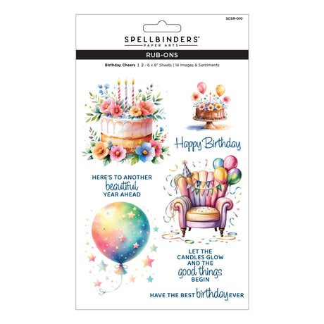 Spellbinders Birthday Cheers Rub-Ons