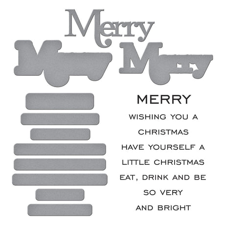 Spellbinders Merry Sentiments Clear Stamp & Die Set from the All About Christmas Collection by Lisa Horton