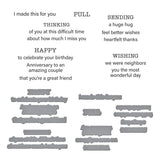 Spellbinders Tabbed In & Out Sentiments Clear Stamp & Die Set from the Tabbed Classics Collection by Wendy Vecchi