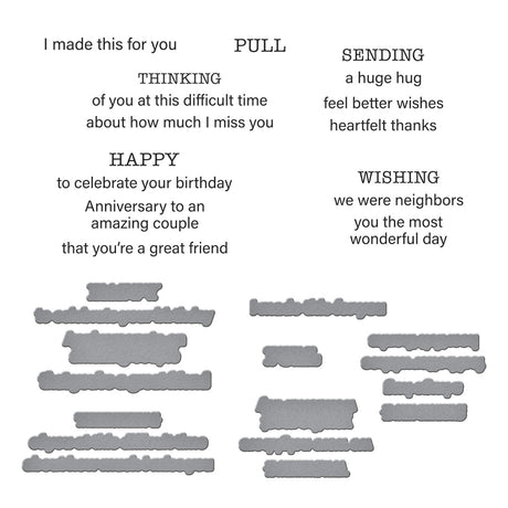 Spellbinders Tabbed In & Out Sentiments Clear Stamp & Die Set from the Tabbed Classics Collection by Wendy Vecchi
