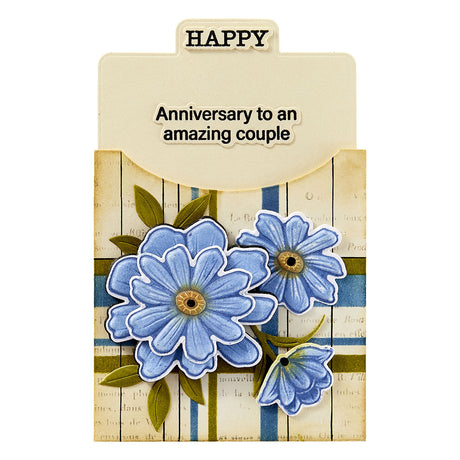 Spellbinders Tabbed In & Out Sentiments Clear Stamp & Die Set from the Tabbed Classics Collection by Wendy Vecchi