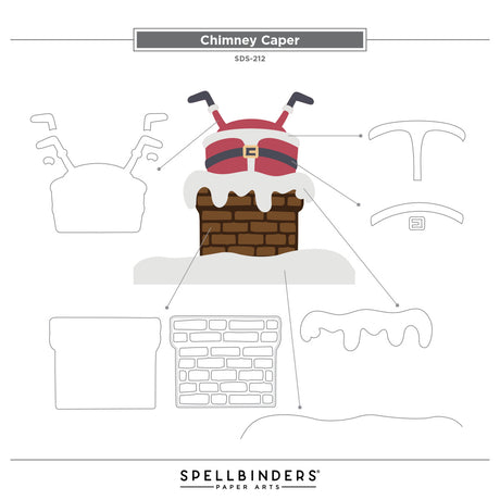 Spellbinders Chimney Caper Clear Stamp & Die Set from the Merry Mischief Collection